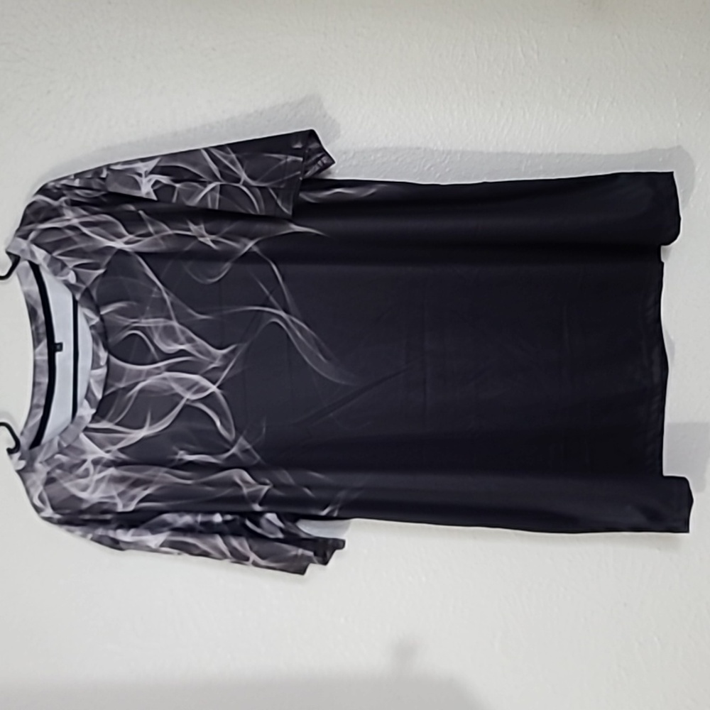 Grey Flame Smoke Luxury Graphic Mens Tee Shirt Dri Fit Tshirt Size 2XL - Picture 2 of 15